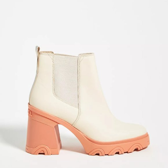 NEW Sorel Size 9.5, 10 Women's Waterproof Brex Heel Chelsea Boots - Natural/Pink - Picture 2 of 10